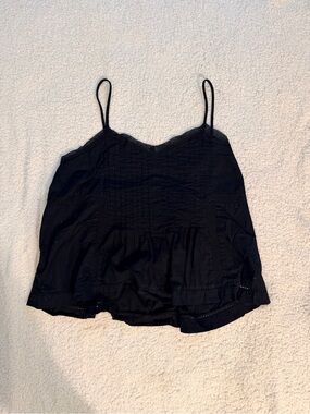 Universal Thread Black Lace-Trim Peplum Cami